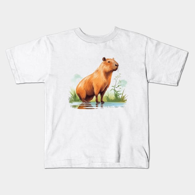 I Love Capybaras Kids T-Shirt by zooleisurelife